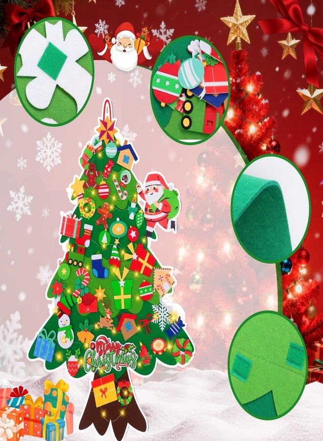 Kicpot Kids Felt Christmas Tree with 50 Ornaments 3.3ft DIY Felt Christmas Tree for Toddlers Wall Hanging Xmas Decoration Montessori Gifts for Kids Room Door Classroom - Image 2